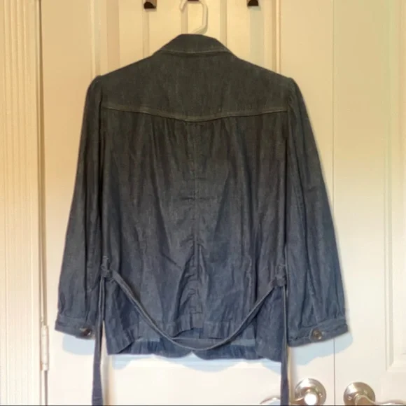 LOFT Blue Jean Jacket with Belt - Picture 4 of 6
